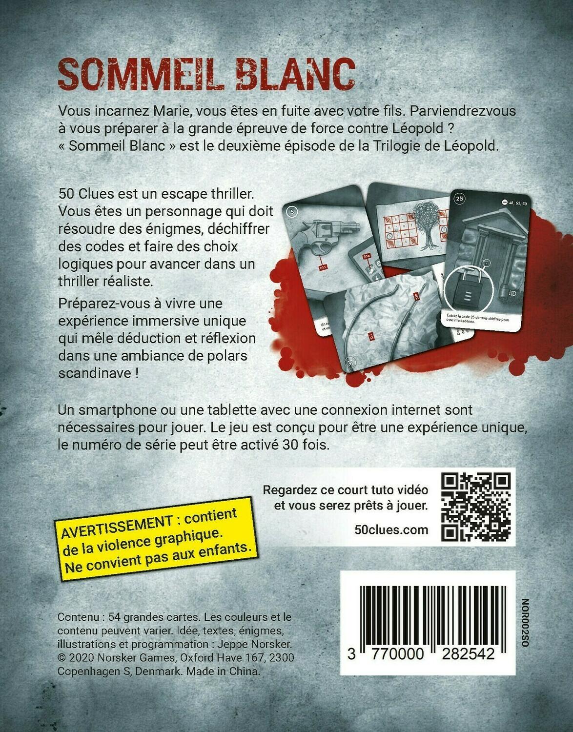 50 Clues: Escape Thriller - Sommeil Blanc Back