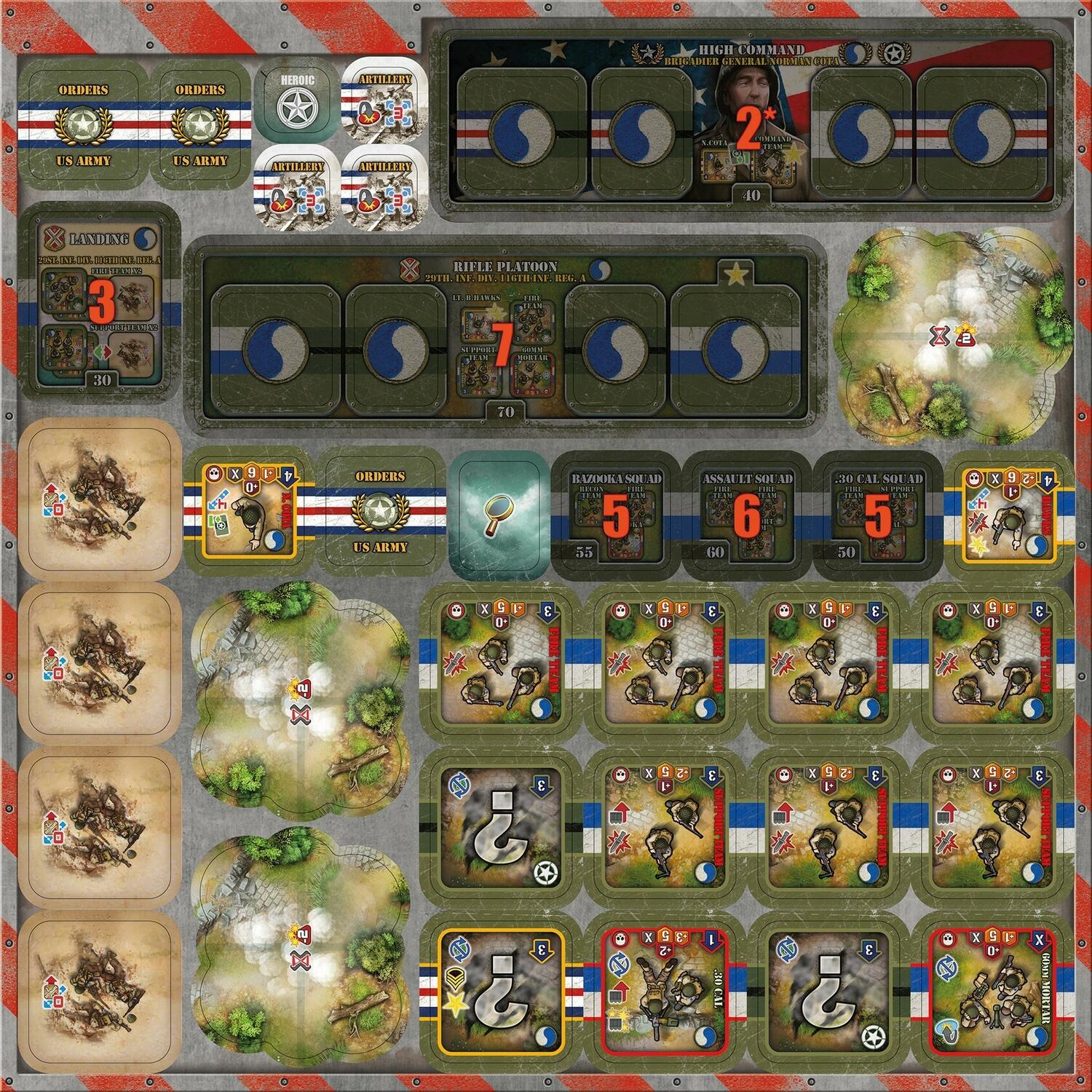 Heroes of Normandie: Big Red One Edition - Bloody Omaha Tuiles