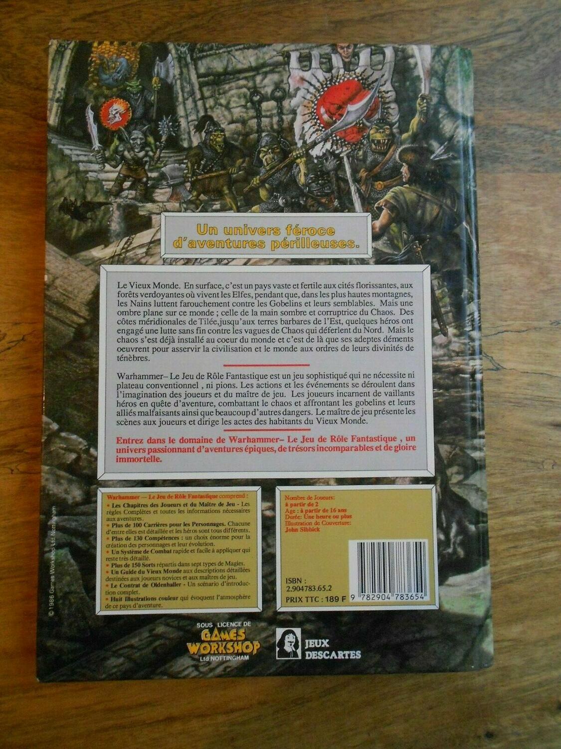 Warhammer: Le Jeu de Rôle Fantastique Back