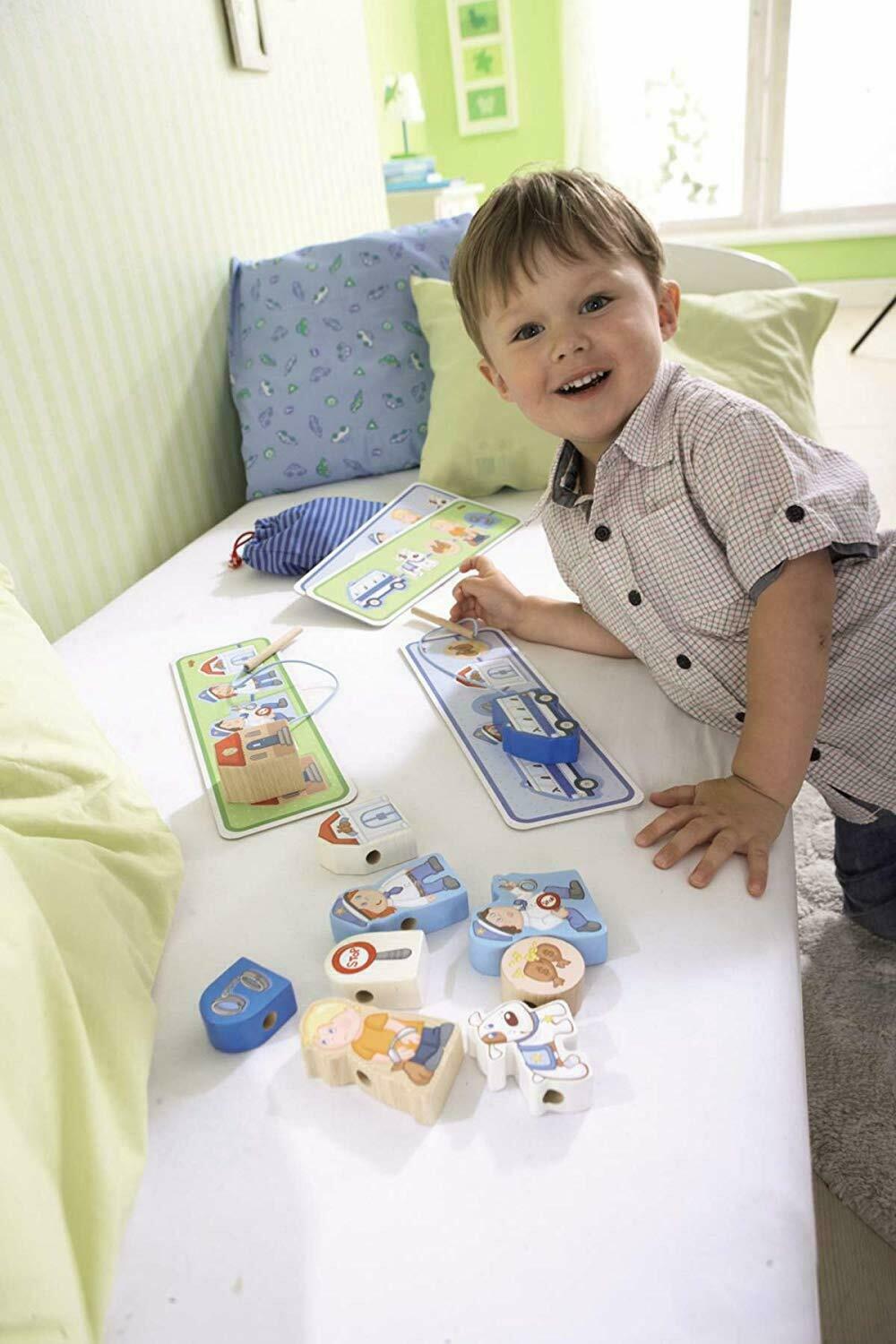 Fädelspiel: Polizei Enfant