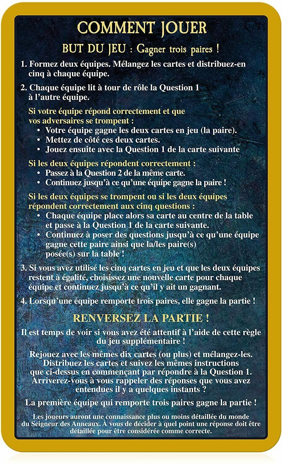 Top Trumps: Quiz - Le Seigneur des Anneaux Carte