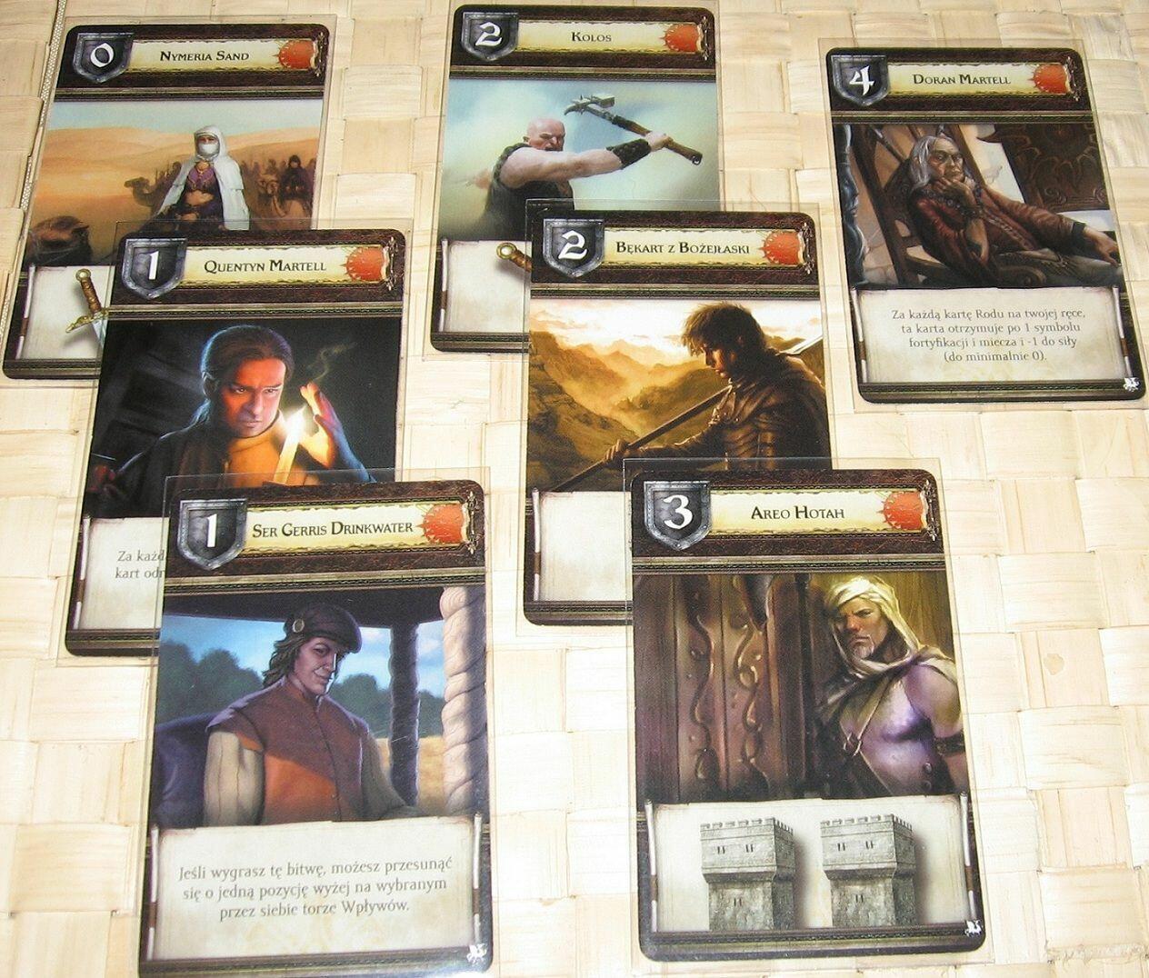 Le Trône de Fer: Le Jeu de Plateau - Une Danse avec les Dragons Cartes