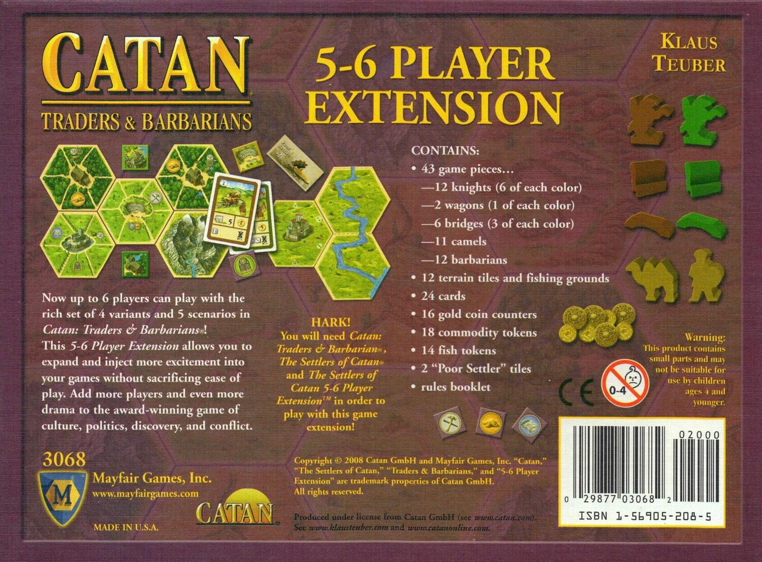 Catan: Traders & Barbarians – 5-6 Player Back