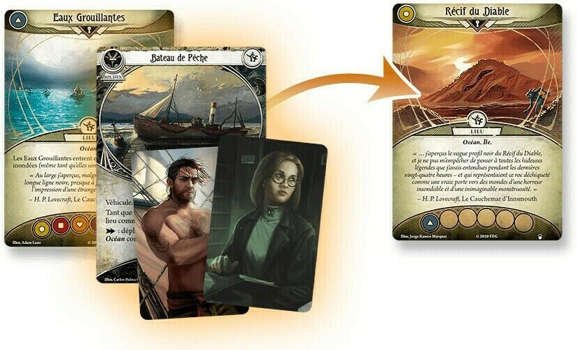 Horreur à Arkham: Le Jeu de Cartes - Le Récif du Diable Cartes