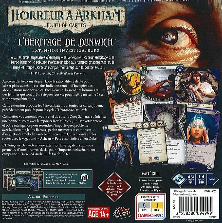 Horreur à Arkham: Le Jeu de Cartes - L'Héritage de Dunwich - Investigateurs Back