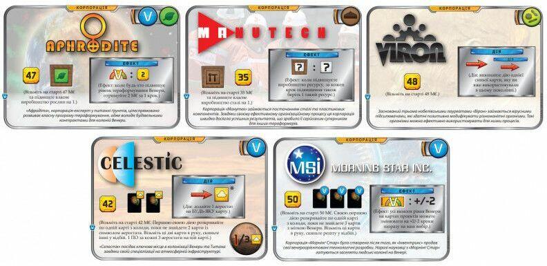 Terraforming Mars: Venus Next Cartes