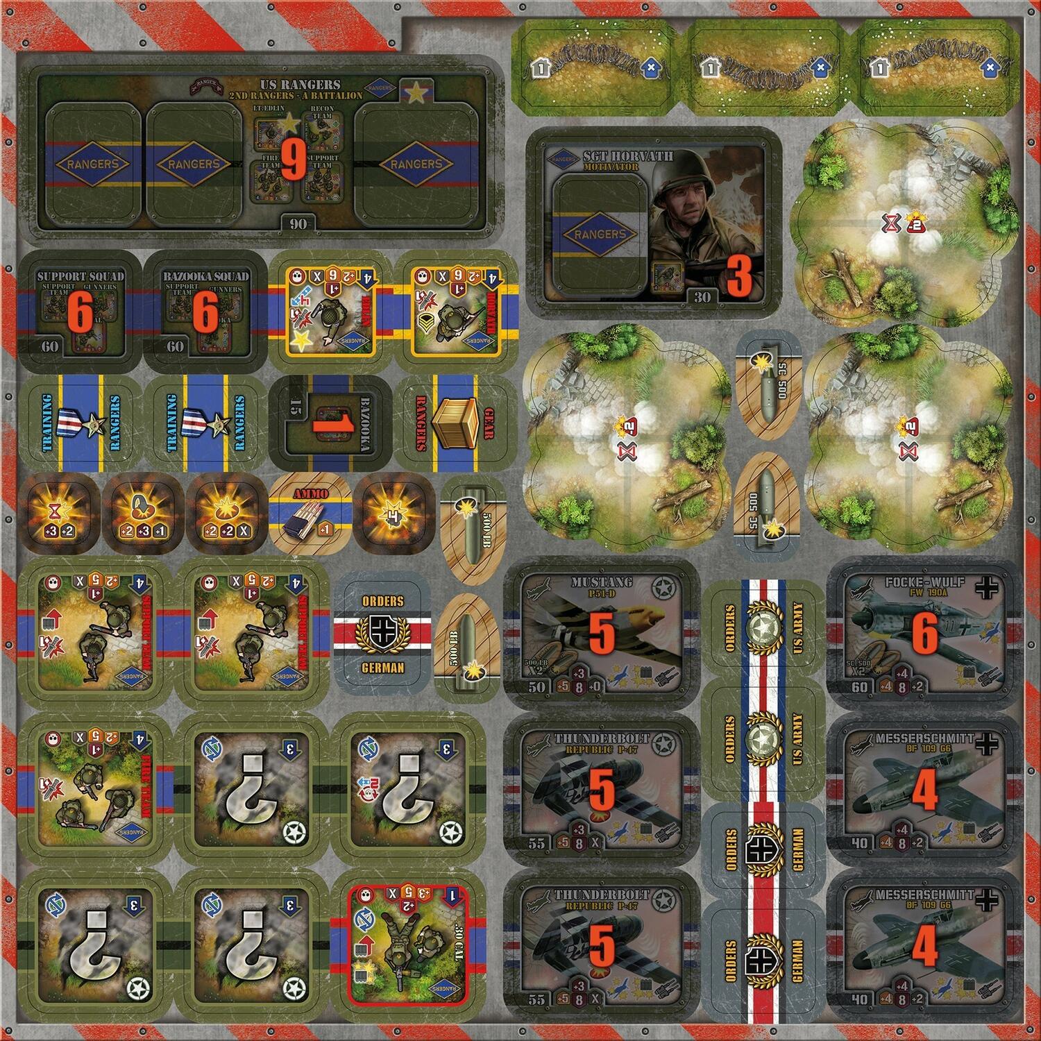 Heroes of Normandie: Big Red One Edition - Bloody Omaha Tuiles