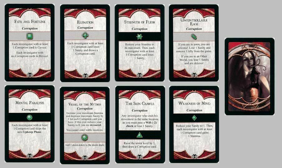 Horreur à Arkham: La Chèvre Noire des Bois Cartes