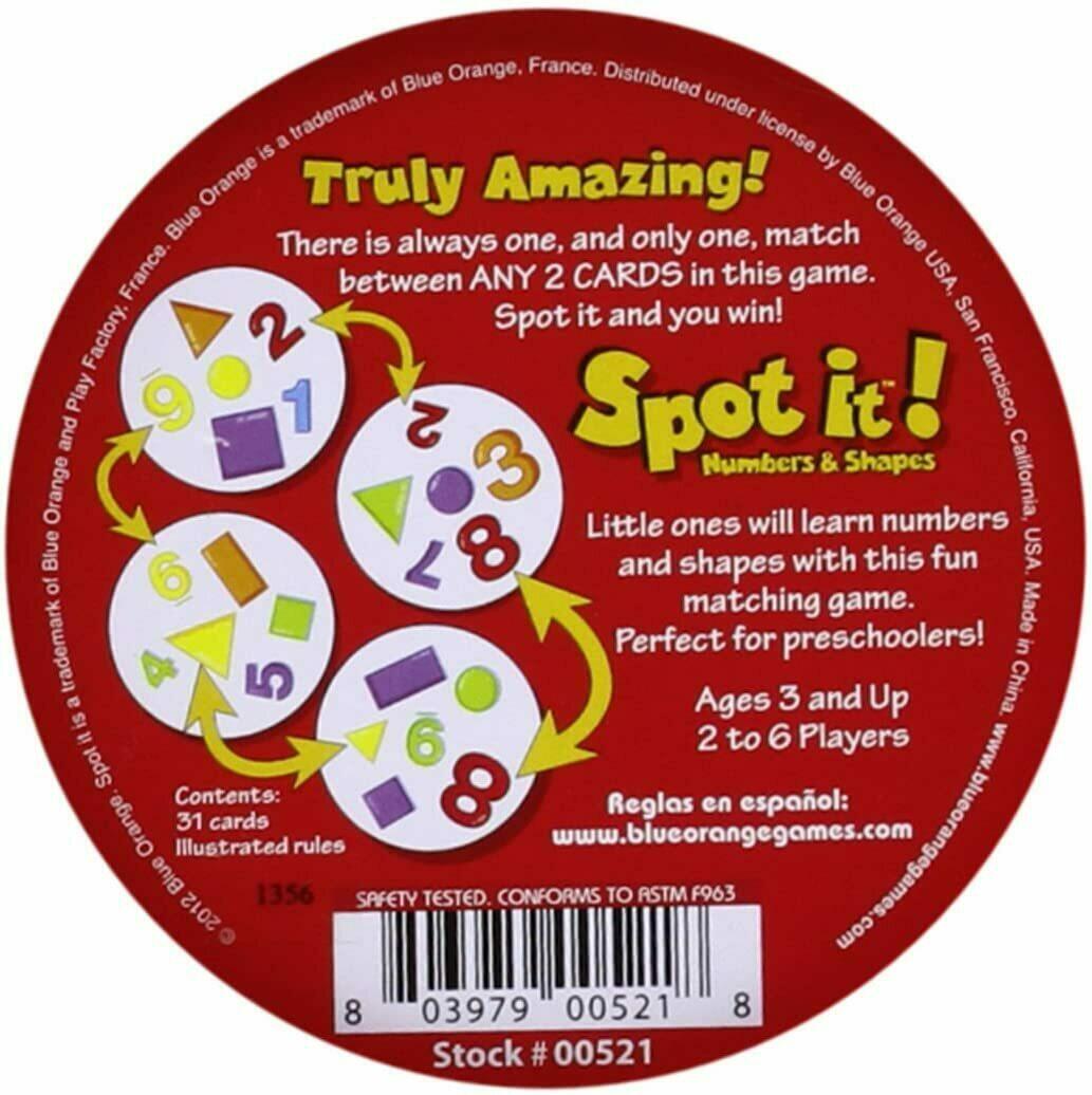 Spot it! Numbers & Shapes Back