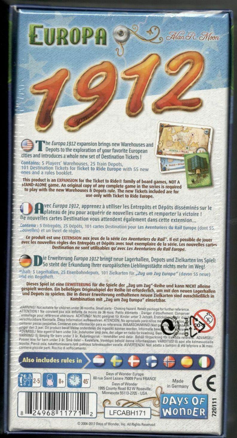 Les Aventuriers du Rail: Europa 1912 Back