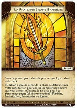 Le Trône de Fer: Le Jeu de Cartes - La Fraternité sans Bannière Carte