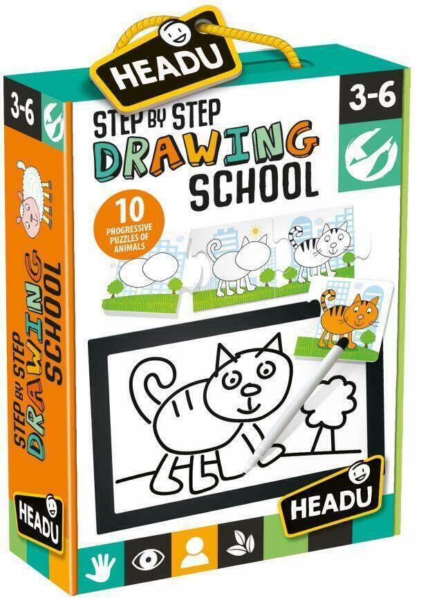 Step by Step: Drawing School Cover 3d