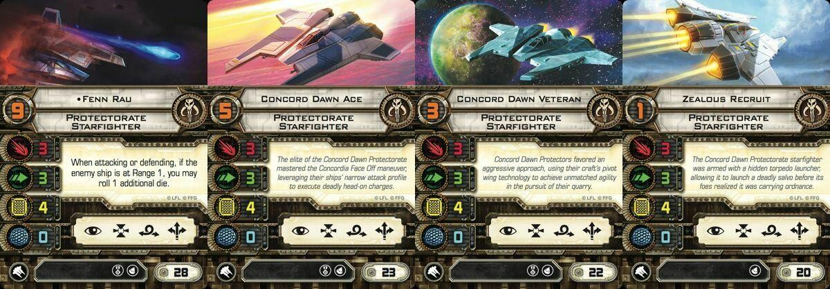 Star Wars: X-Wing - Le Jeu de Figurines - Chasseur Stellaire du Protectorat Cartes