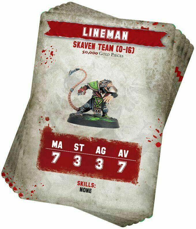 Blood Bowl: Le Jeu de Football Fantastique - Pack de Cartes d'Équipe - Équipe de Skavens Cartes