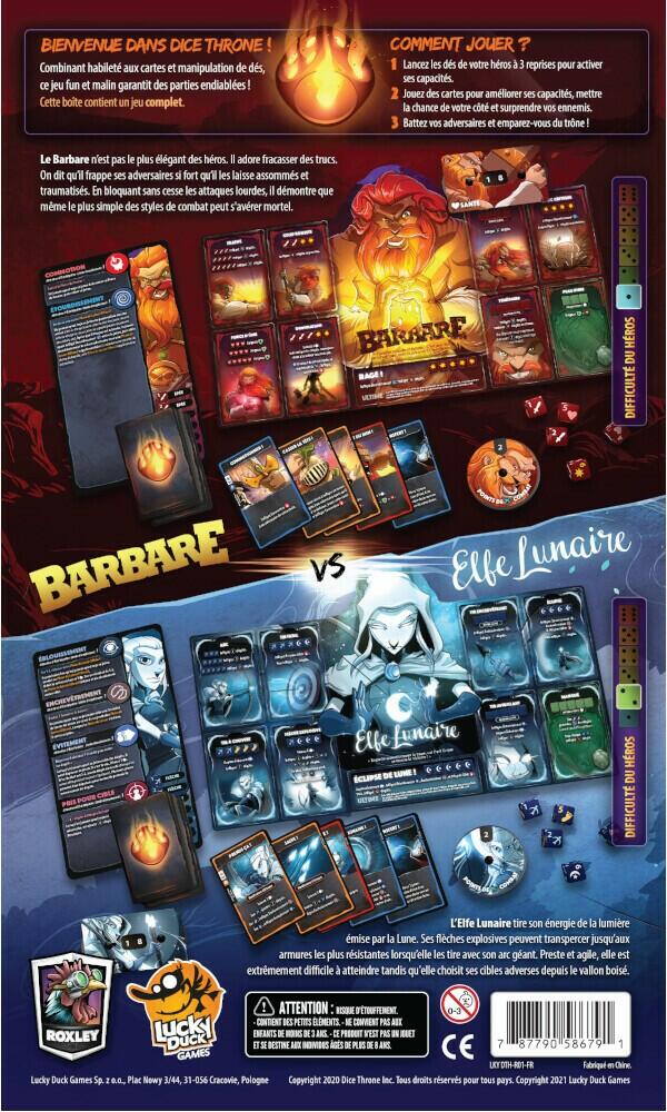Dice Throne: Saison 1 - Barbare vs Elfe Lunaire Back