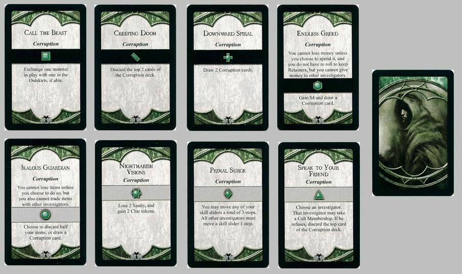 Horreur à Arkham: La Chèvre Noire des Bois Cartes