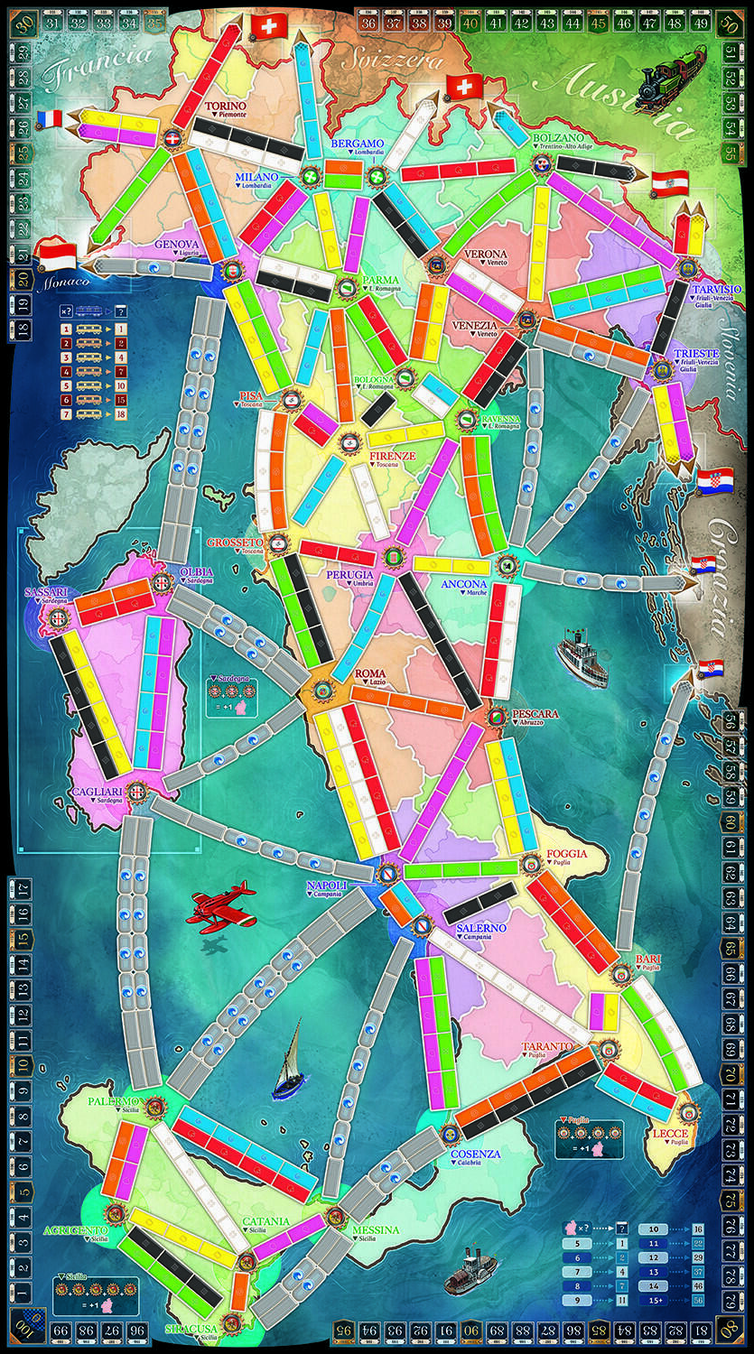 Les Aventuriers du Rail: Map Collection 7 - Japan & Italy Map