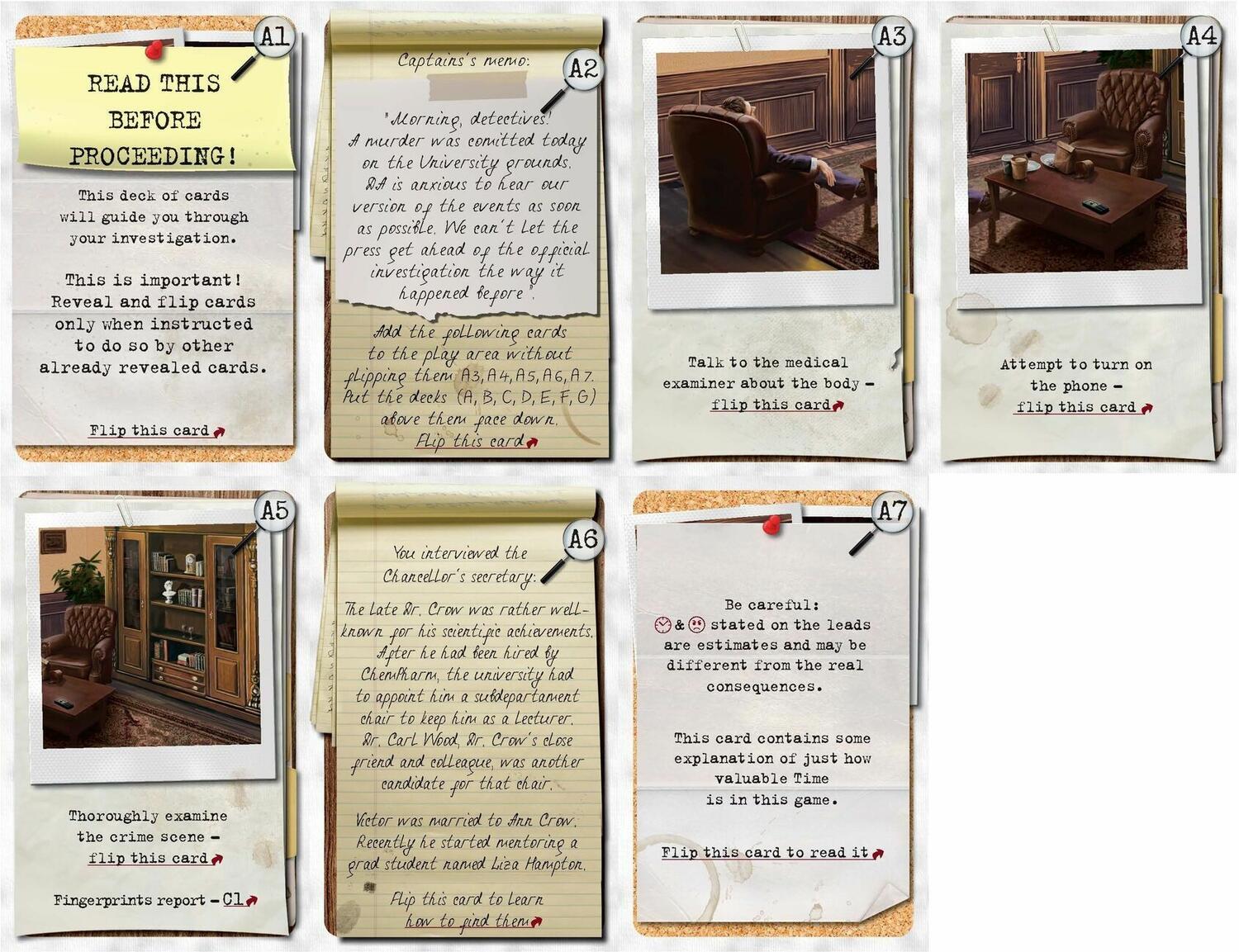 Pocket Détective: Meurtre à l'Université Cartes