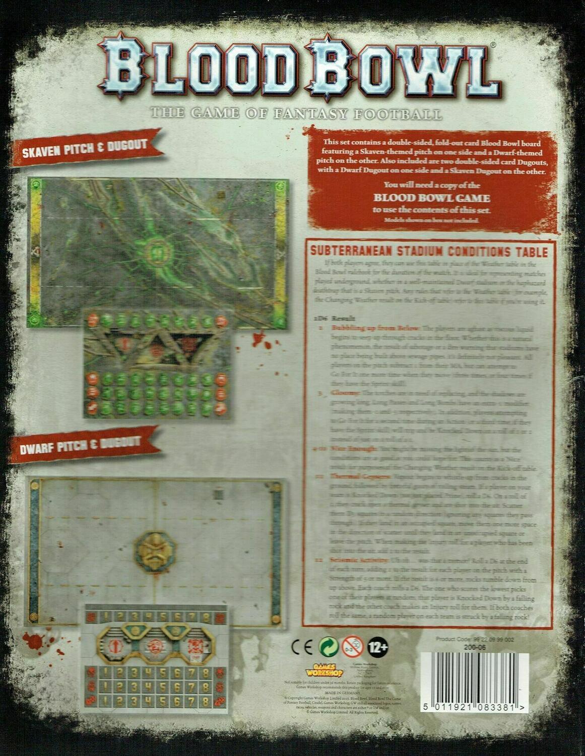 Blood Bowl: The Game of Fantasy Football - Skaven and Dwarf Pitch Back