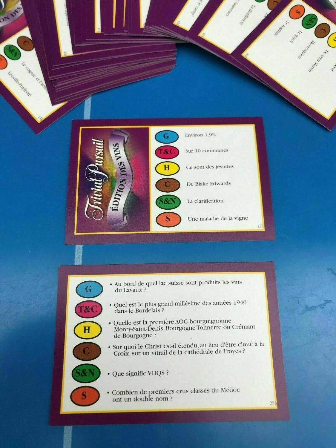 Trivial Pursuit: Édition des Vins 2009 Cartes