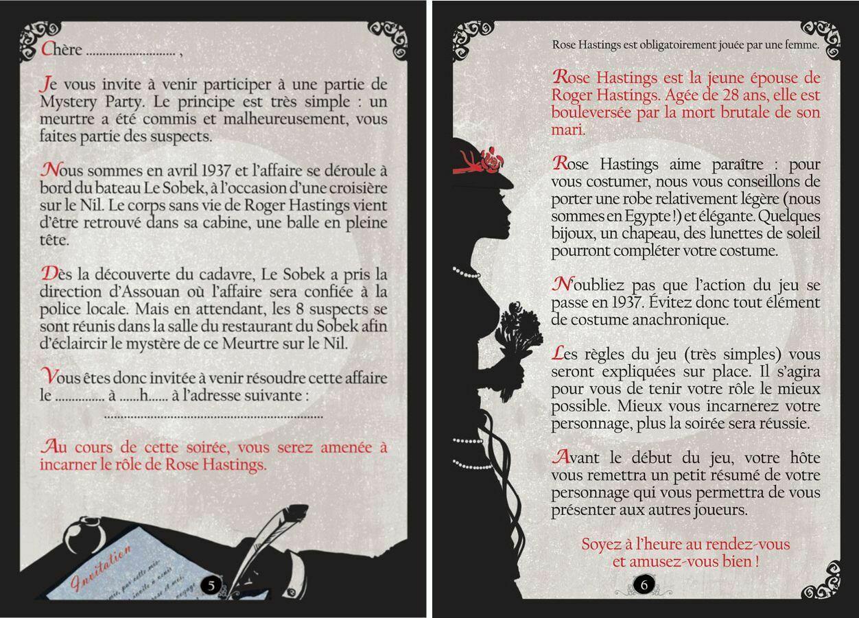 Mystery Party: Meurtre sur le Nil Pages