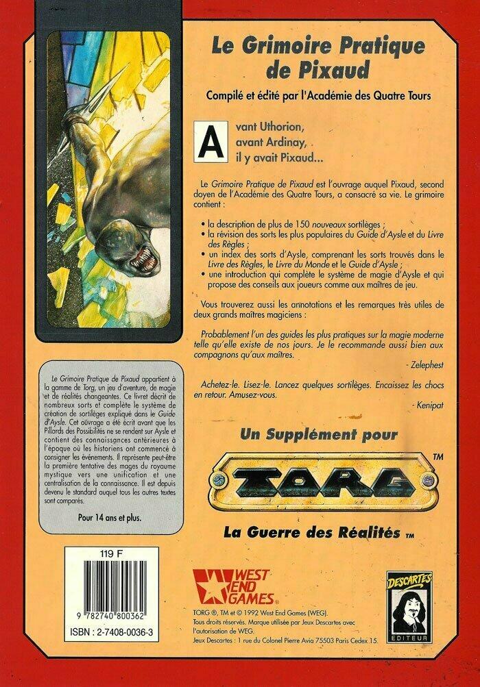 Torg: Les Arcanes du Royaume d'Aysle - Le Grimoire Pratique de Pixaud Back