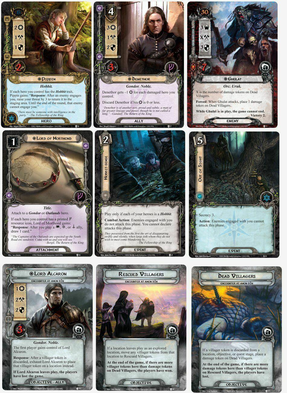 Le Seigneur des Anneaux: Le Jeu de Cartes - Rencontre à Amon Dîn Cartes