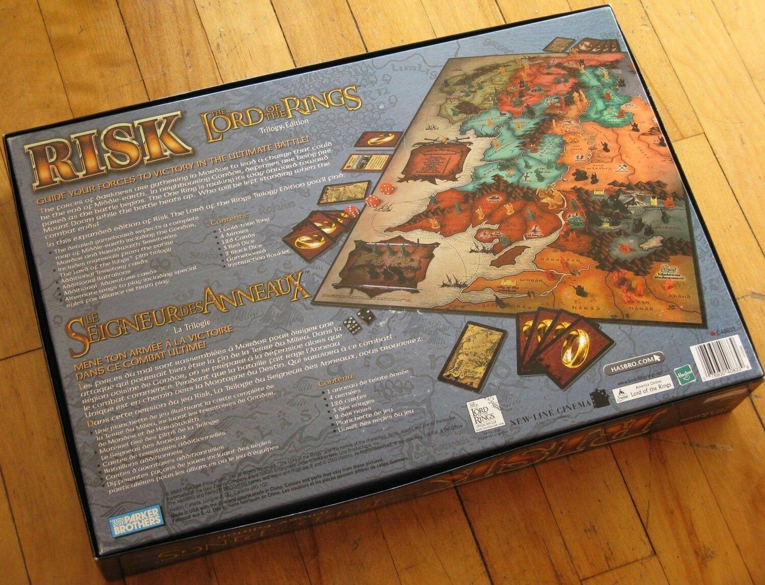 Risk: Le Seigneur des Anneaux - La Trilogie Back 3d