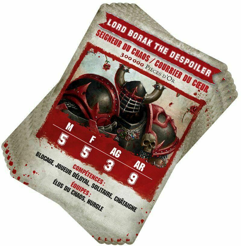 Blood Bowl: Le Jeu de Football Fantastique - Pack de Cartes d'Équipe - Élus du Chaos Cartes