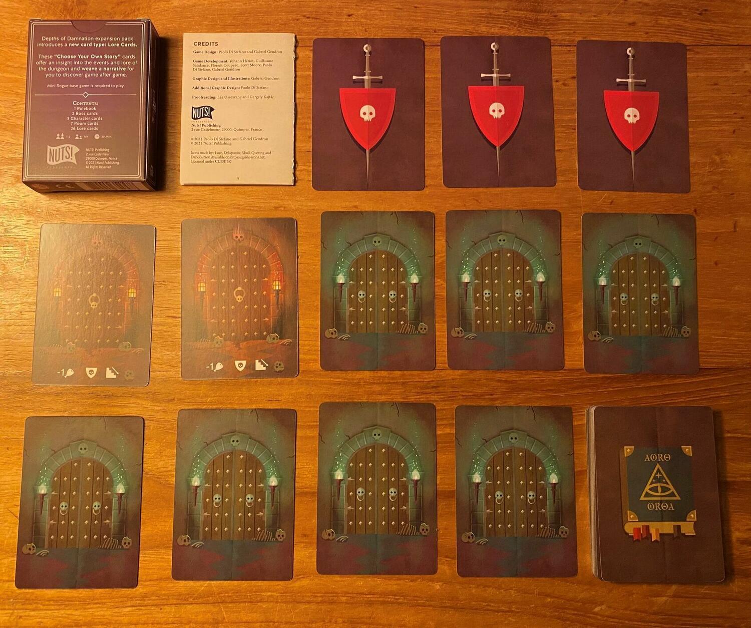 Mini Rogue: Profondeurs Damnées Cartes