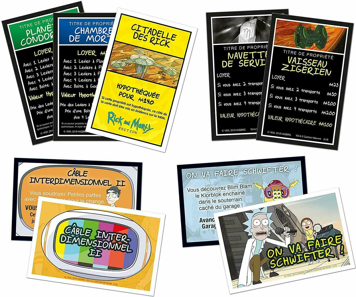 Monopoly: Rick and Morty Français Cartes