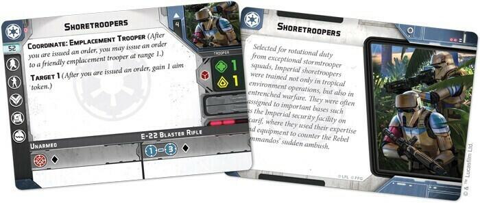 Star Wars: Légion - Shoretroopers Impériaux Cartes