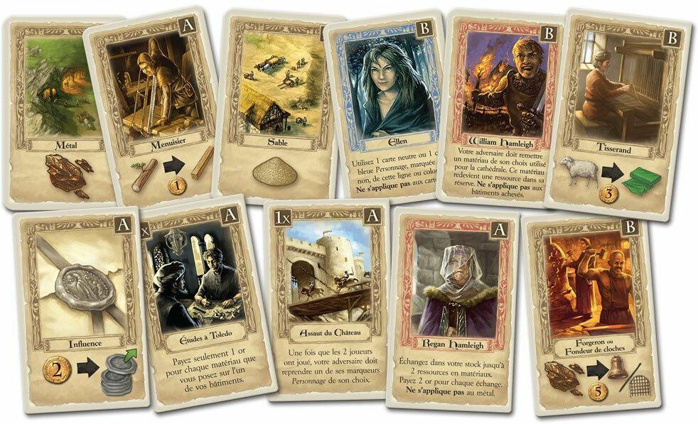 Les Piliers de la Terre: Le Duel des Bâtisseurs Cartes