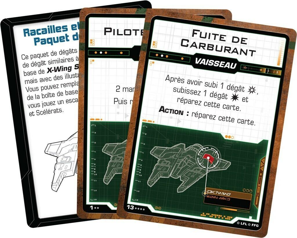 Star Wars: X-Wing - Racailles et Scélérats - Paquet de Dégâts Cartes