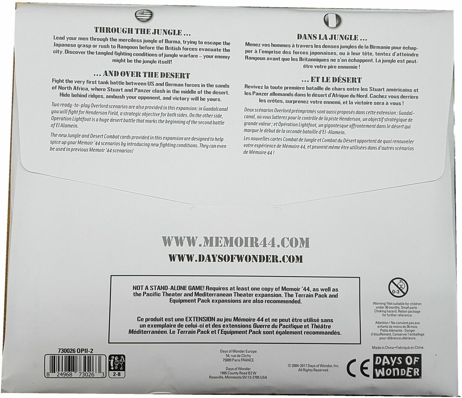 Mémoire 44: The Battle Map 2 - Volume 2 - Through Jungle and Desert Back