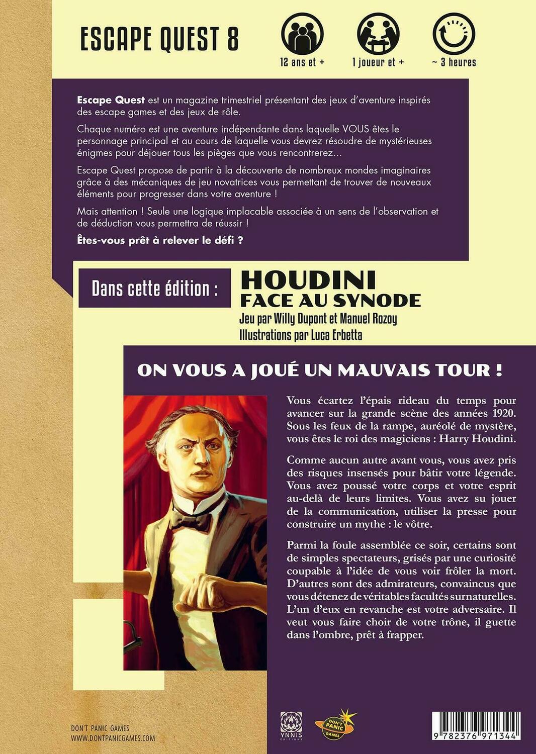 Escape Quest: Houdini Face au Synode Back