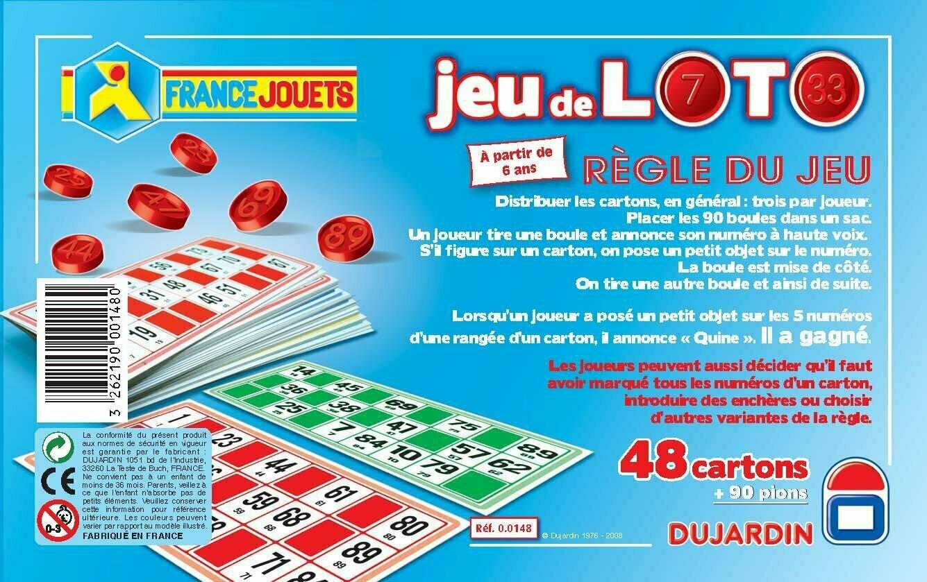 Jeu de Loto: 48 Cartons Back
