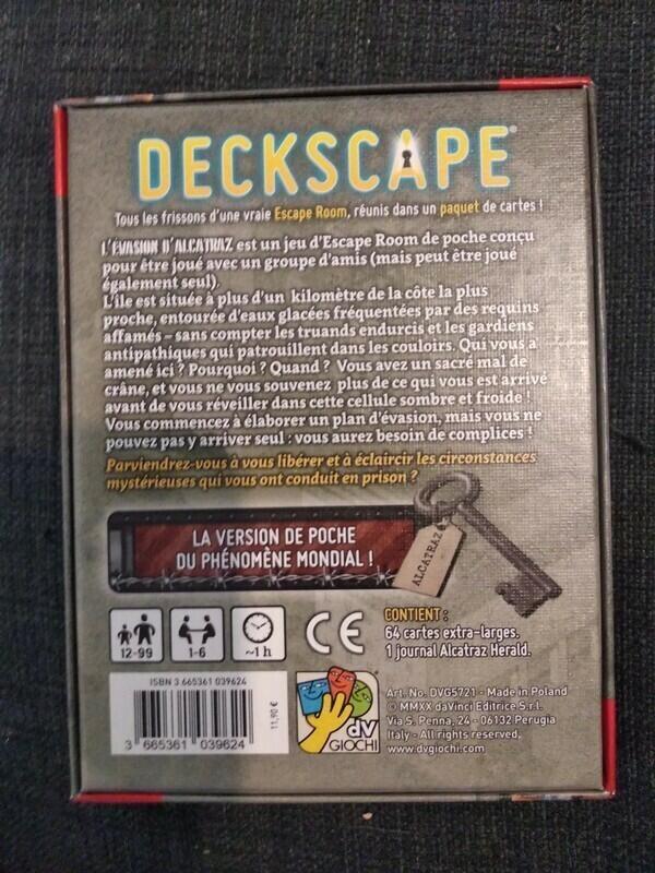 Deckscape: L'Évasion d'Alcatraz Back