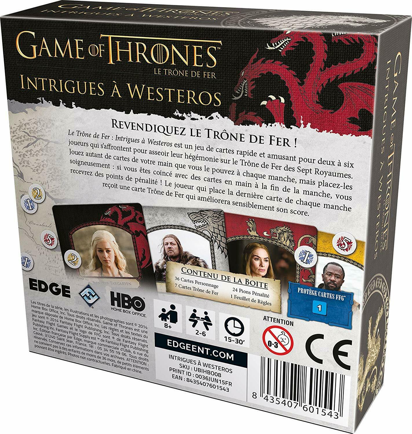 Le Trône de Fer: Intrigues à Westeros Back 3d