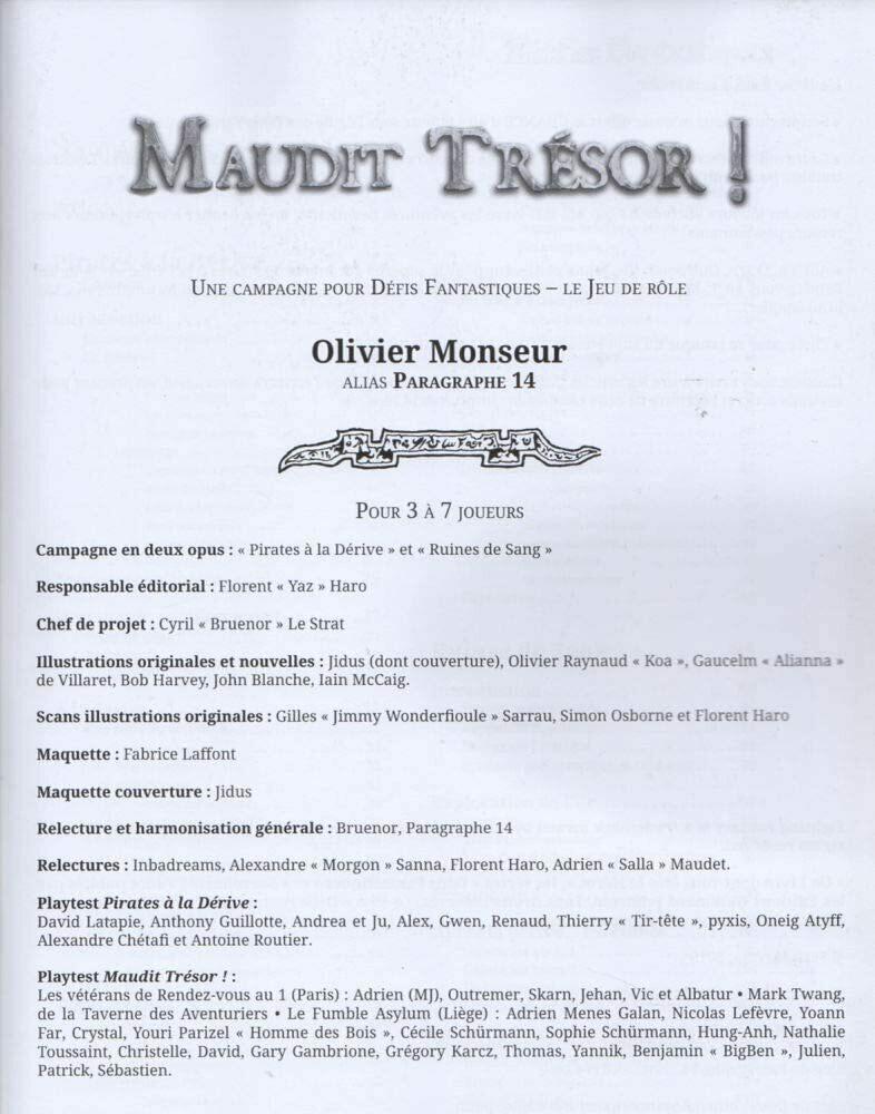 Défis Fantastiques: Le Jeu de Rôle - Maudit Trésor ! Page