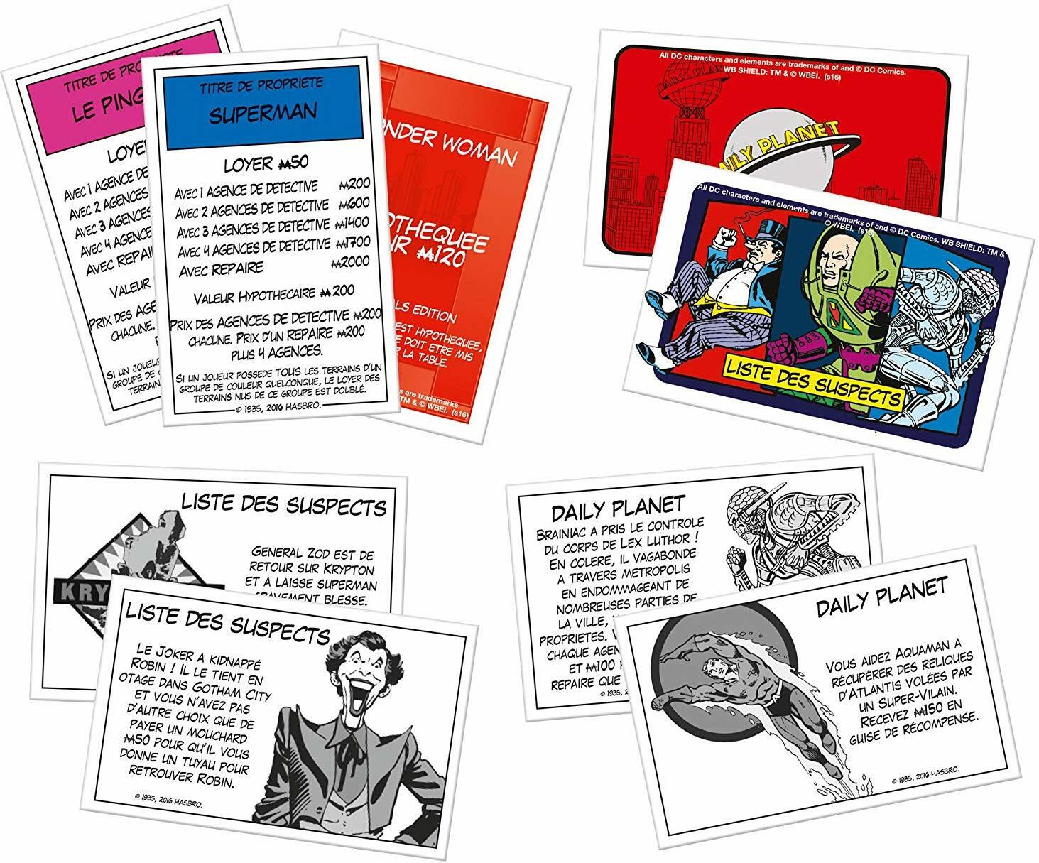 Monopoly: DC Comics Cartes