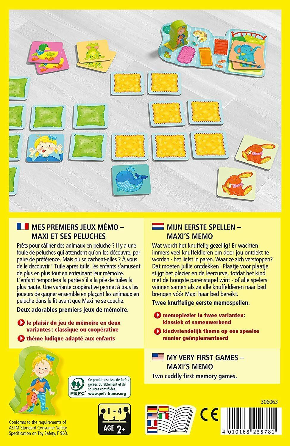 Mes Premiers Jeux: Mémo - Maxi et ses Peluches Back