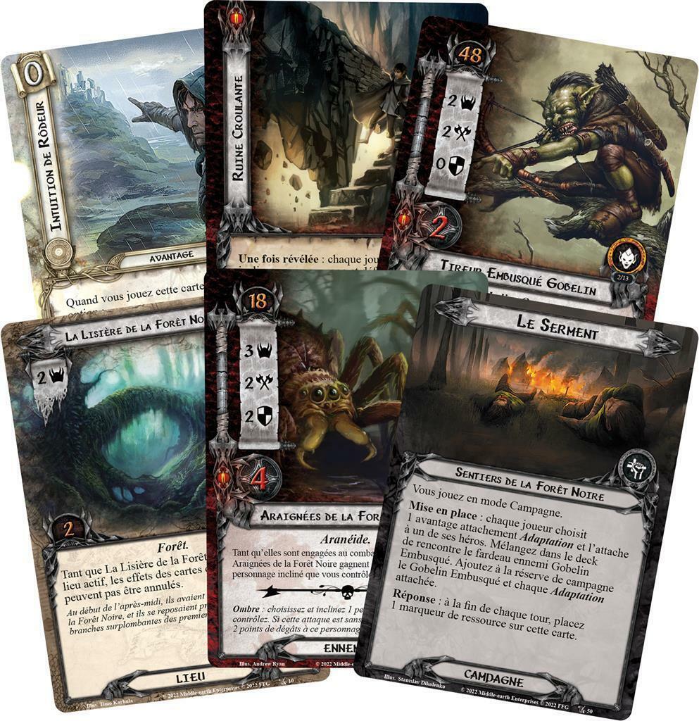 Le Seigneur des Anneaux: Le Jeu de Cartes - Les Ténèbres de la Forêt Noire Cartes