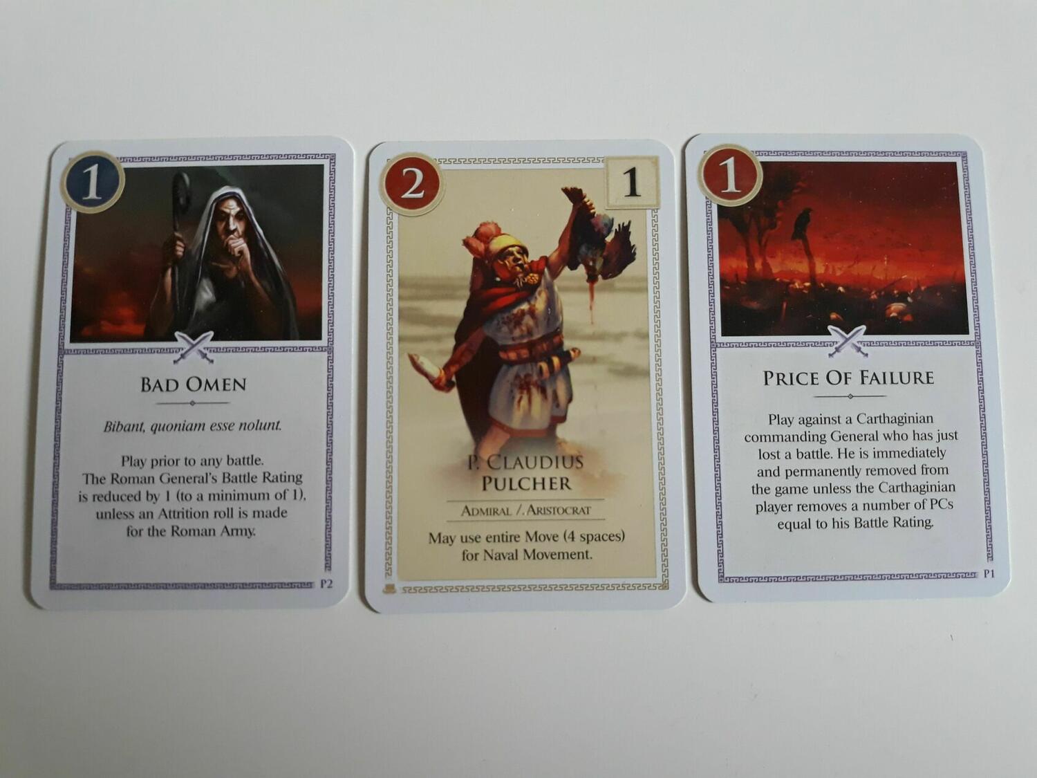 Hannibal & Hamilcar: Le Prix de l'Échec Cartes