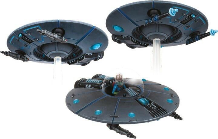 Mars Attacks: Le Jeu - Escadre de Soucoupes-Chasseurs Martiennes Figurines