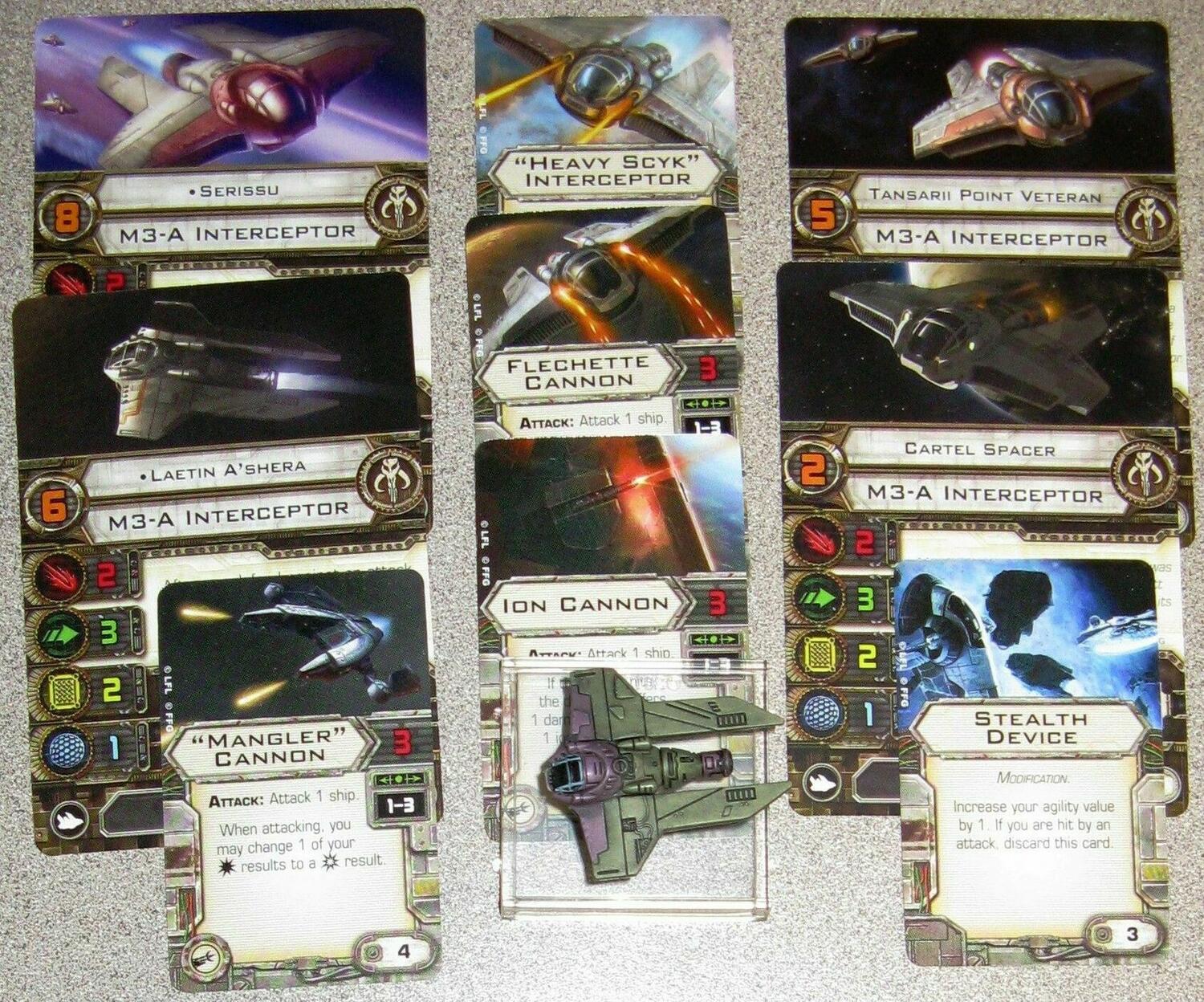 Star Wars: X-Wing - Le Jeu de Figurines - Intercepteur M3-A Cartes