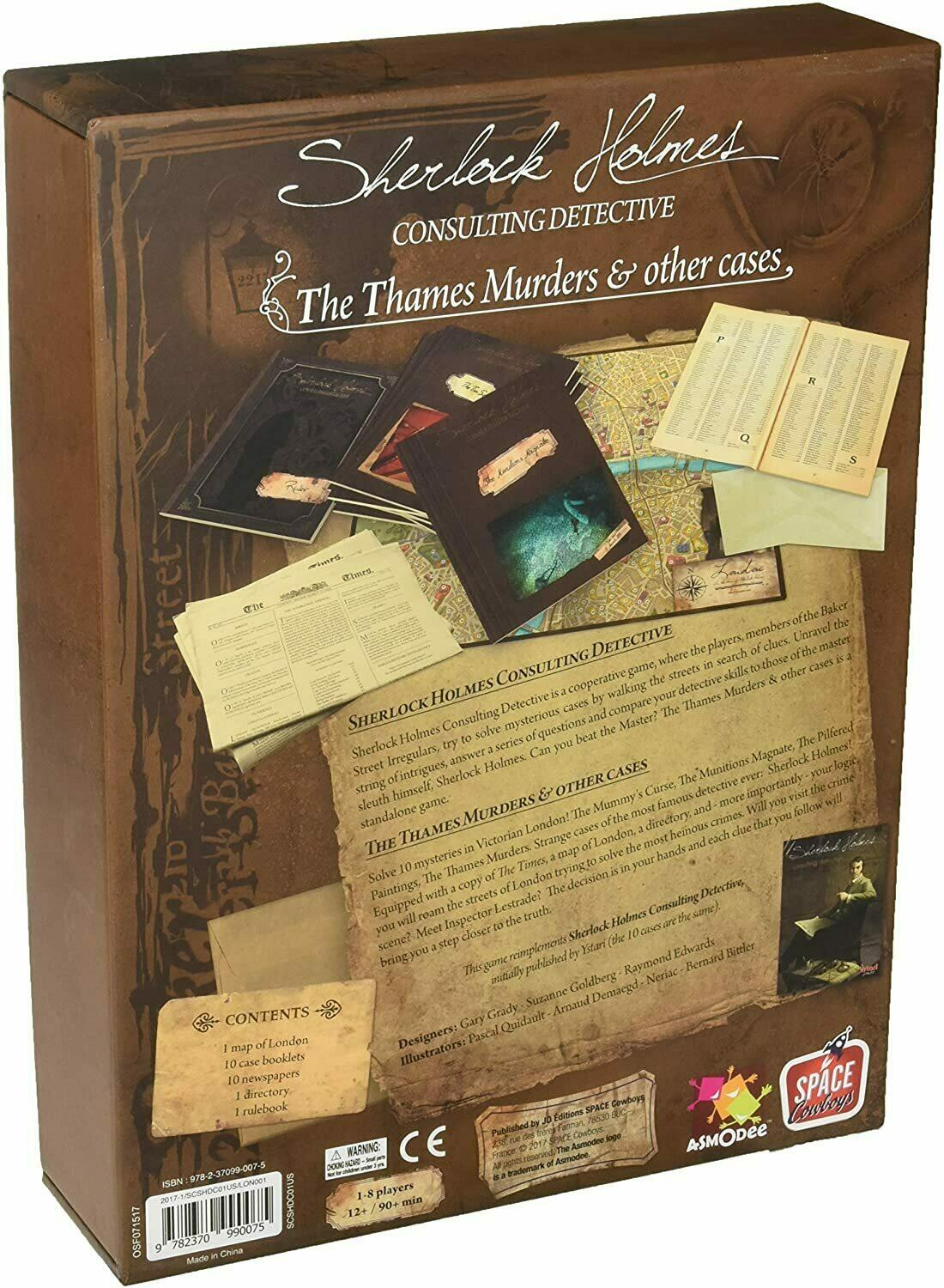 Sherlock Holmes: Consulting Detective - The Thames Murders & Other Cases Back 3d