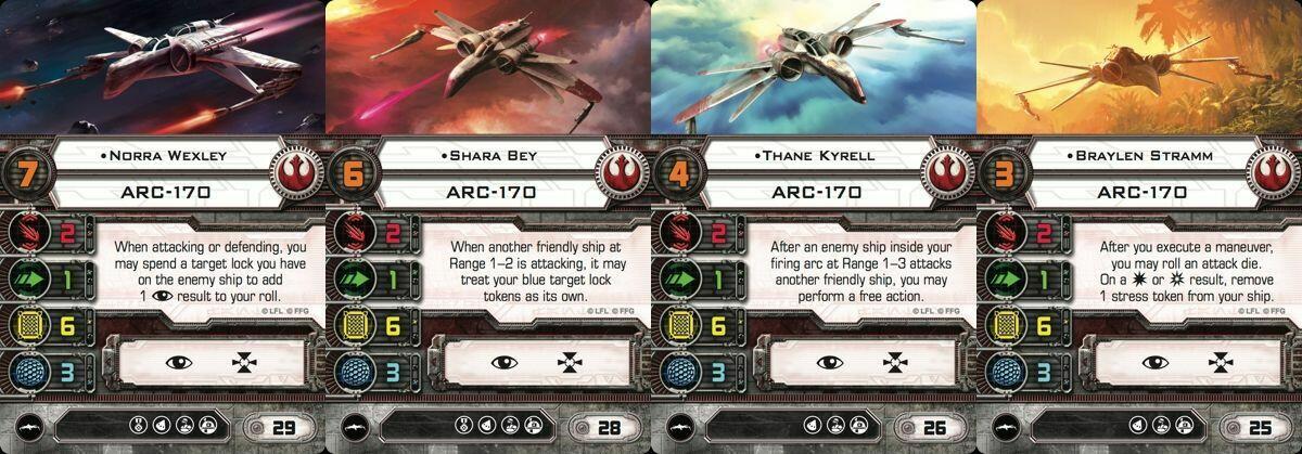 Star Wars: X-Wing - Le Jeu de Figurines - ARC-170 Cartes