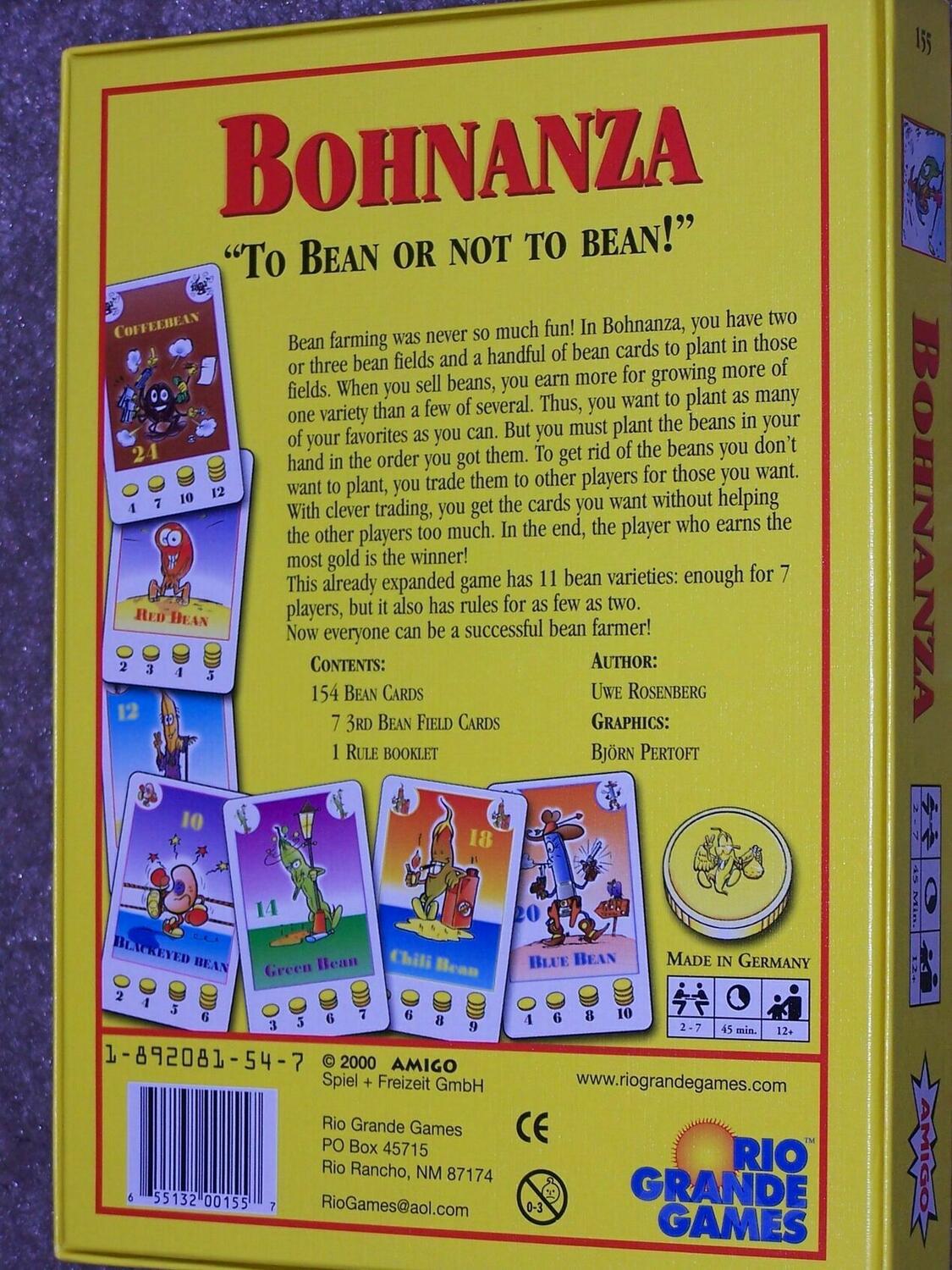 Bohnanza English Back 3d