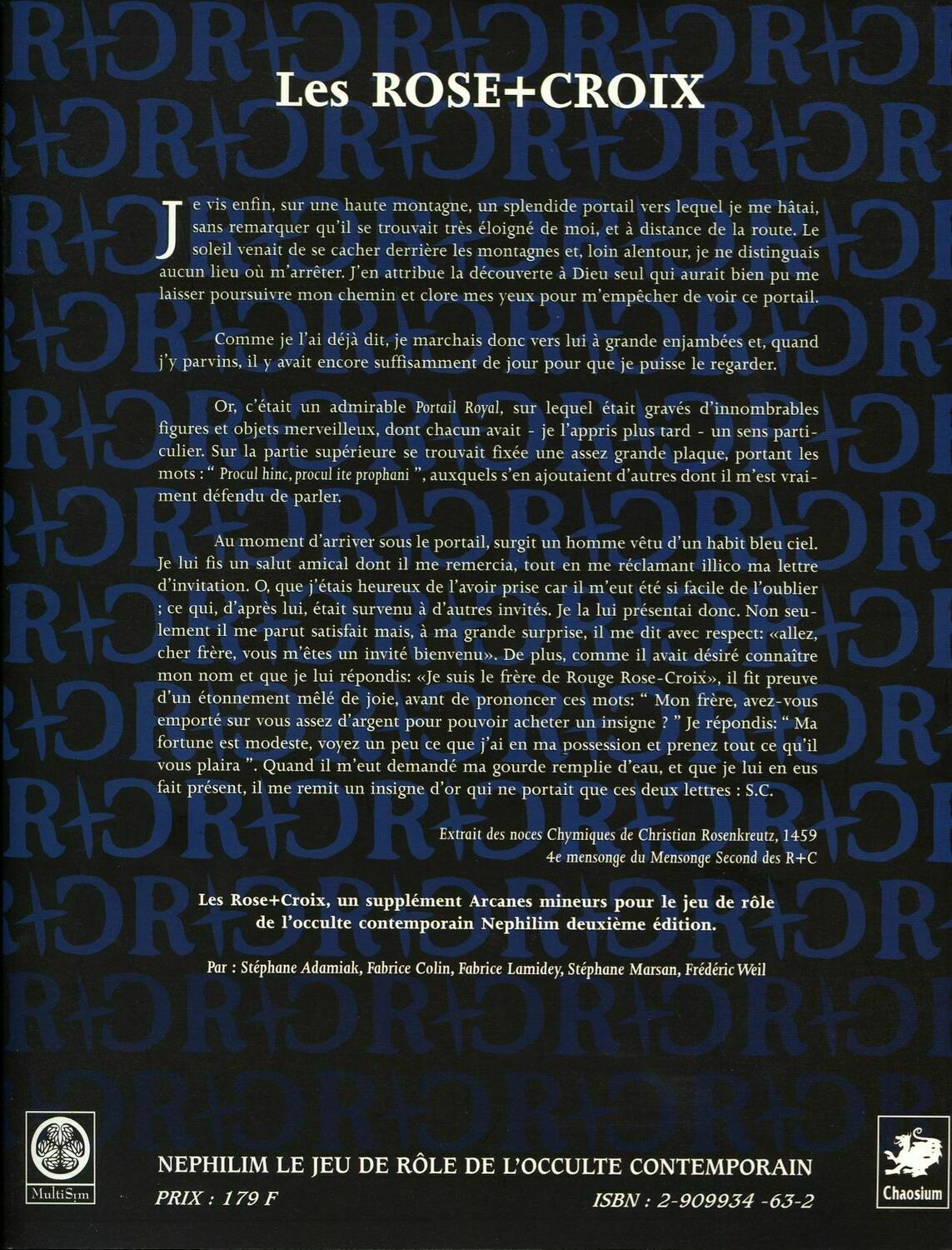 Nephilim: Rose Croix Back